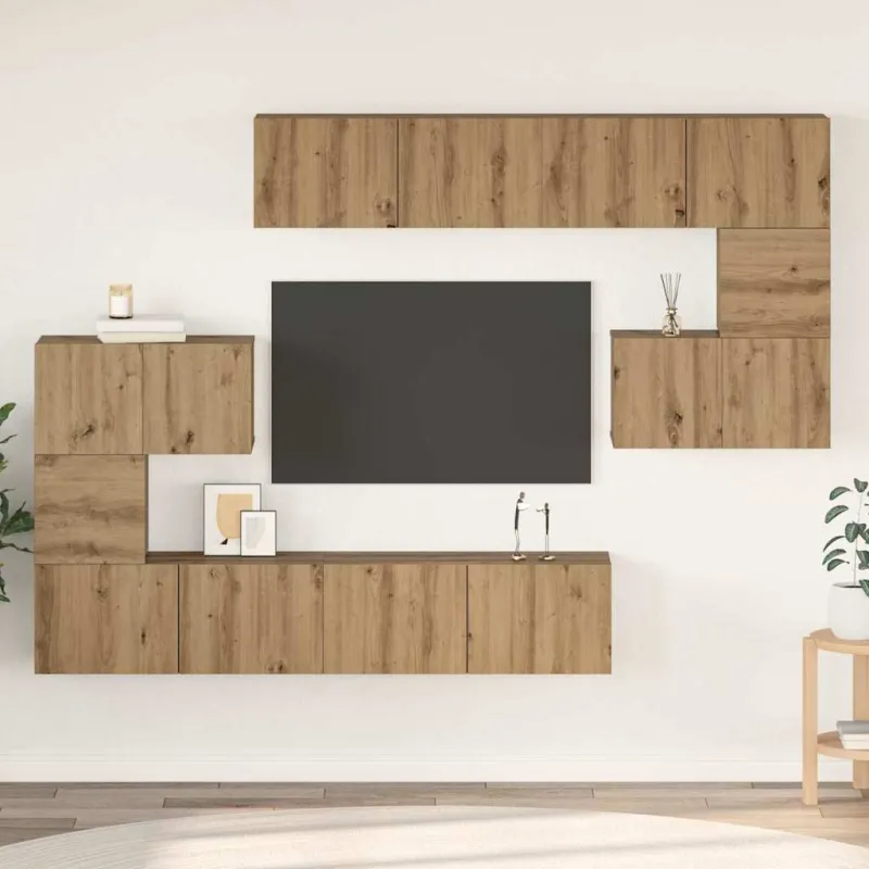 TV spintelių komplektas 8 pcs Amatininkų ąžuolas