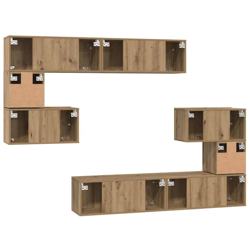 TV spintelių komplektas 8 pcs Amatininkų ąžuolas