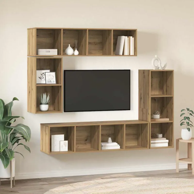 TV spintelių komplektas 4 pcs Amatininkų ąžuolas