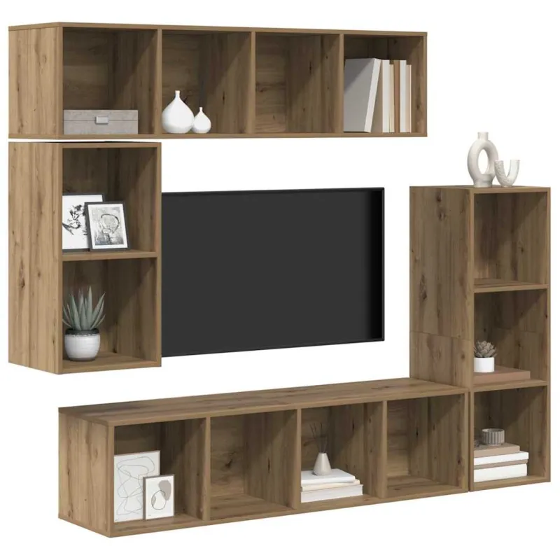 TV spintelių komplektas 4 pcs Amatininkų ąžuolas