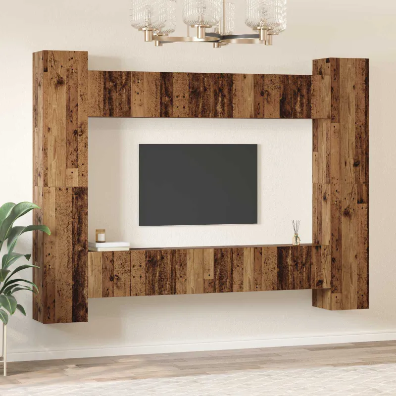 TV spintelių komplektas 10 pcs Senovinis medis Apdirbta mediena