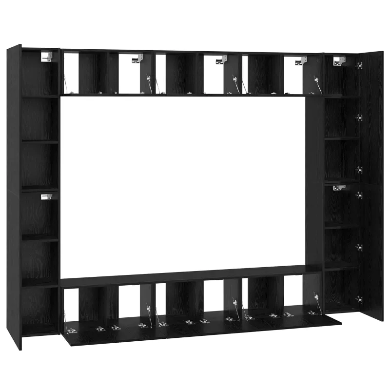 TV spintelių komplektas 10 pcs Juodas ąžuolas 30,5 x 30 x 90 cm