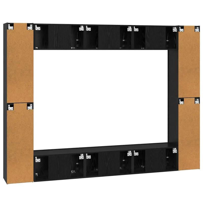 TV spintelių komplektas 10 pcs Juodas ąžuolas 30,5 x 30 x 90 cm