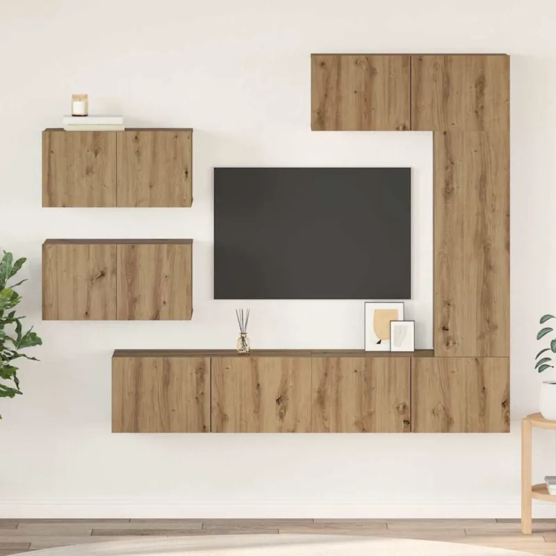 TV spintelių komplektas 6 pcs Amatininkų ąžuolas