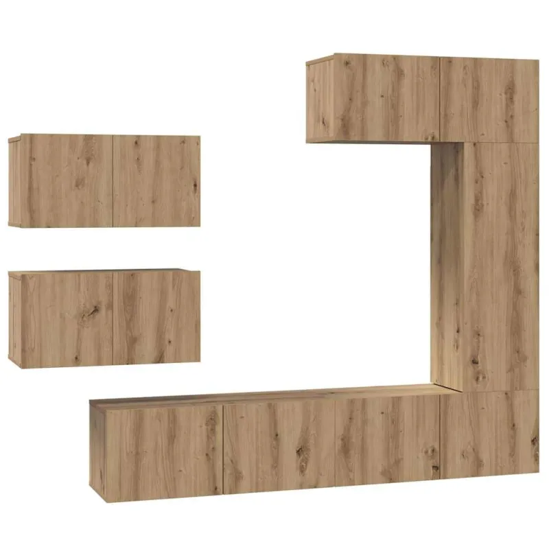 TV spintelių komplektas 6 pcs Amatininkų ąžuolas