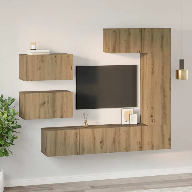 TV spintelių komplektas 6 pcs Amatininkų ąžuolas