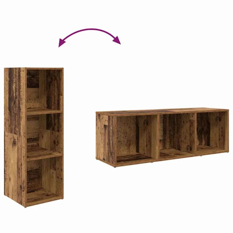 TV spintelių komplektas 3 pcs Ruda Apdirbta mediena