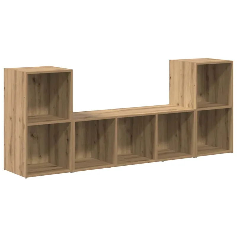 TV spintelių komplektas 3 pcs Ruda Apdirbta mediena