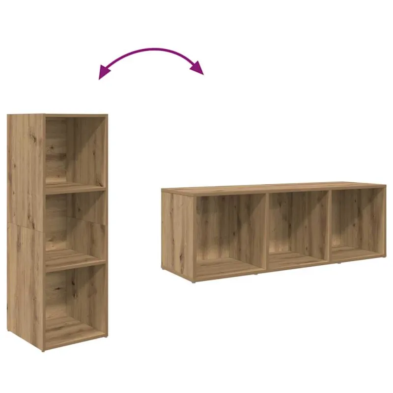 TV spintelių komplektas 3 pcs Ruda Apdirbta mediena