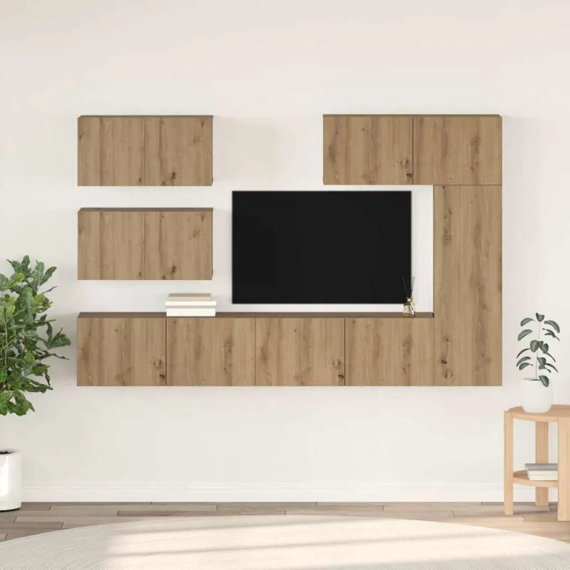 TV spintelių komplektas 6 pcs Amatininkų ąžuolas