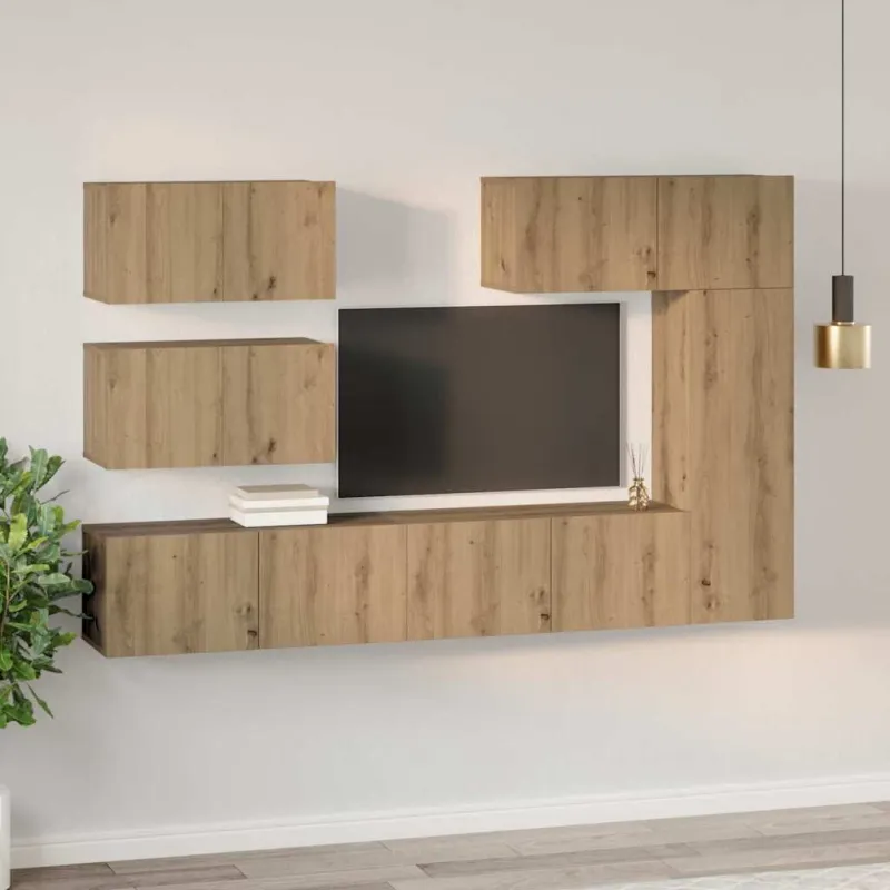TV spintelių komplektas 6 pcs Amatininkų ąžuolas