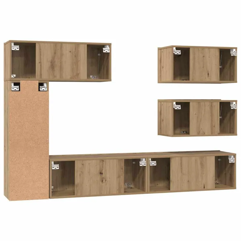 TV spintelių komplektas 6 pcs Amatininkų ąžuolas