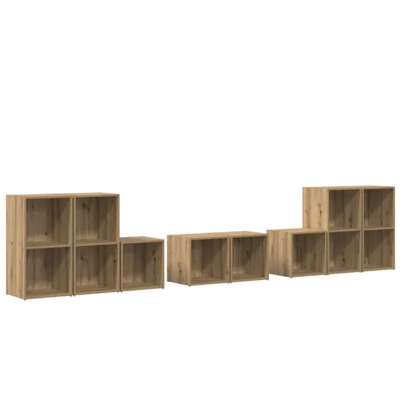 TV spintelės komplektas 8 pcs Amatininkų ąžuolas