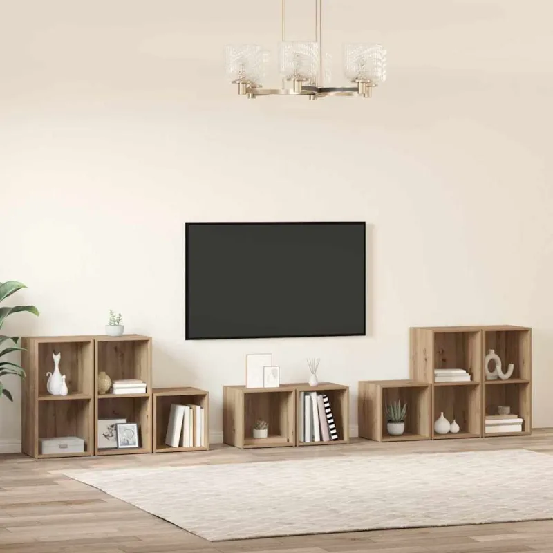 TV spintelės komplektas 8 pcs Amatininkų ąžuolas