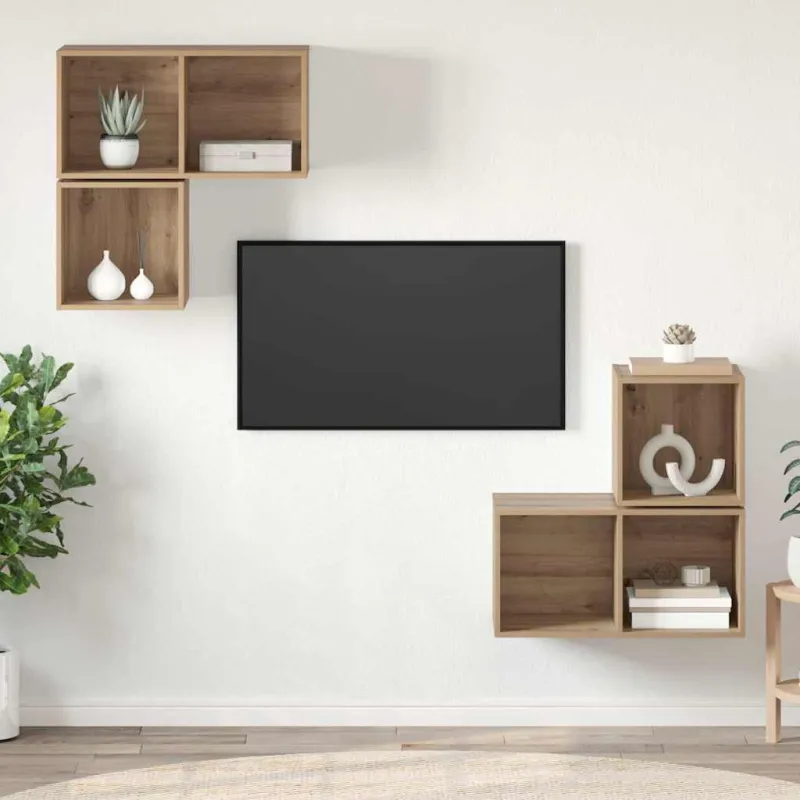 TV spintelių komplektas 4 pcs Amatininkų ąžuolas