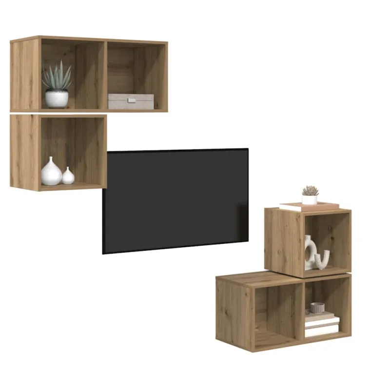 TV spintelių komplektas 4 pcs Amatininkų ąžuolas