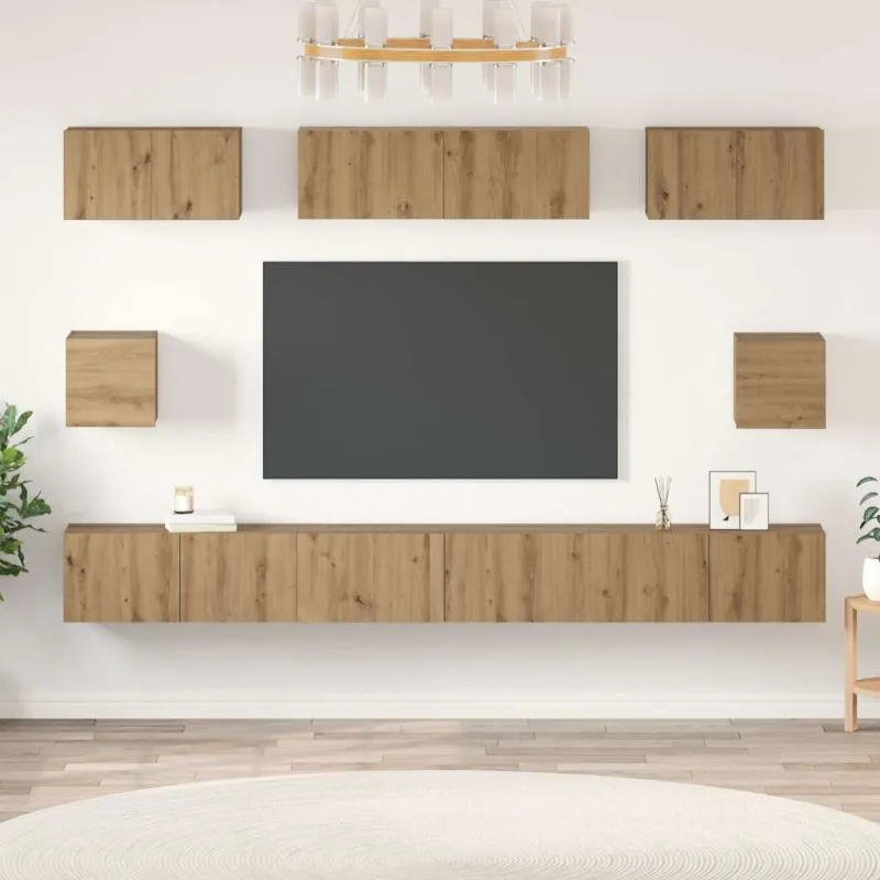 TV spintelių komplektas 8 pcs Amatininkų ąžuolas