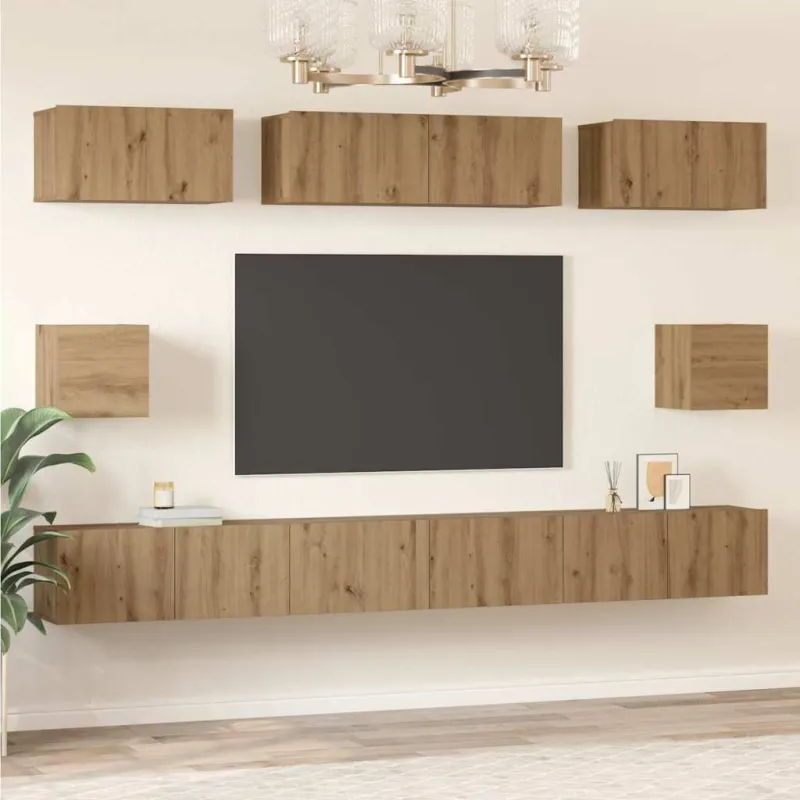 TV spintelių komplektas 8 pcs Amatininkų ąžuolas