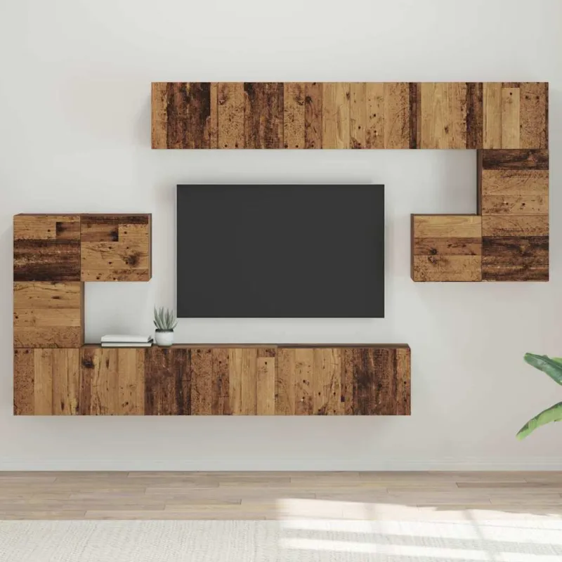 TV spintelių komplektas 10 pcs Senovinis medis Apdirbta mediena