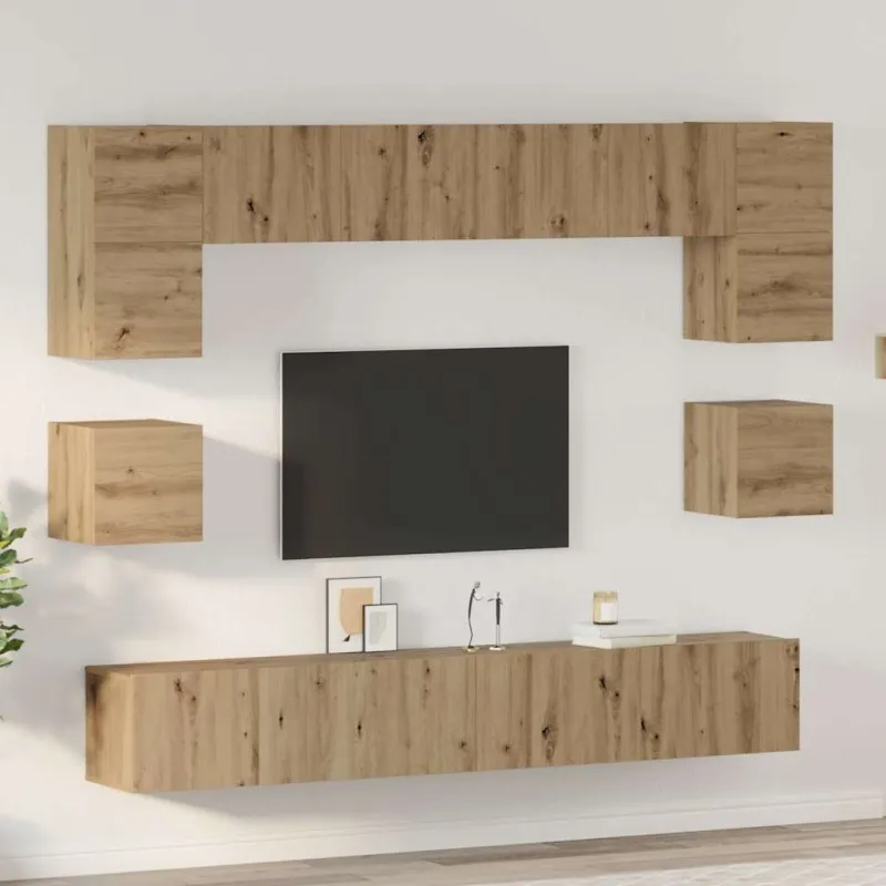 TV spintelių komplektas 8 pcs Amatininkų ąžuolas