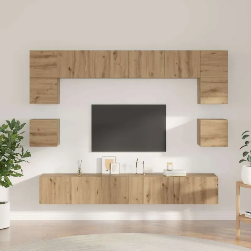 TV spintelių komplektas 8 pcs Amatininkų ąžuolas