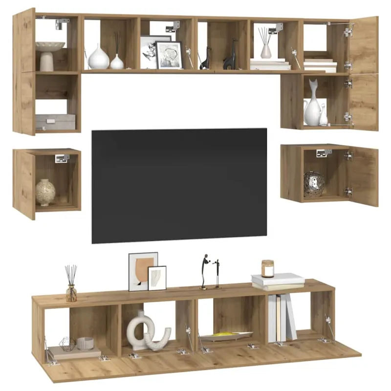 TV spintelių komplektas 8 pcs Amatininkų ąžuolas