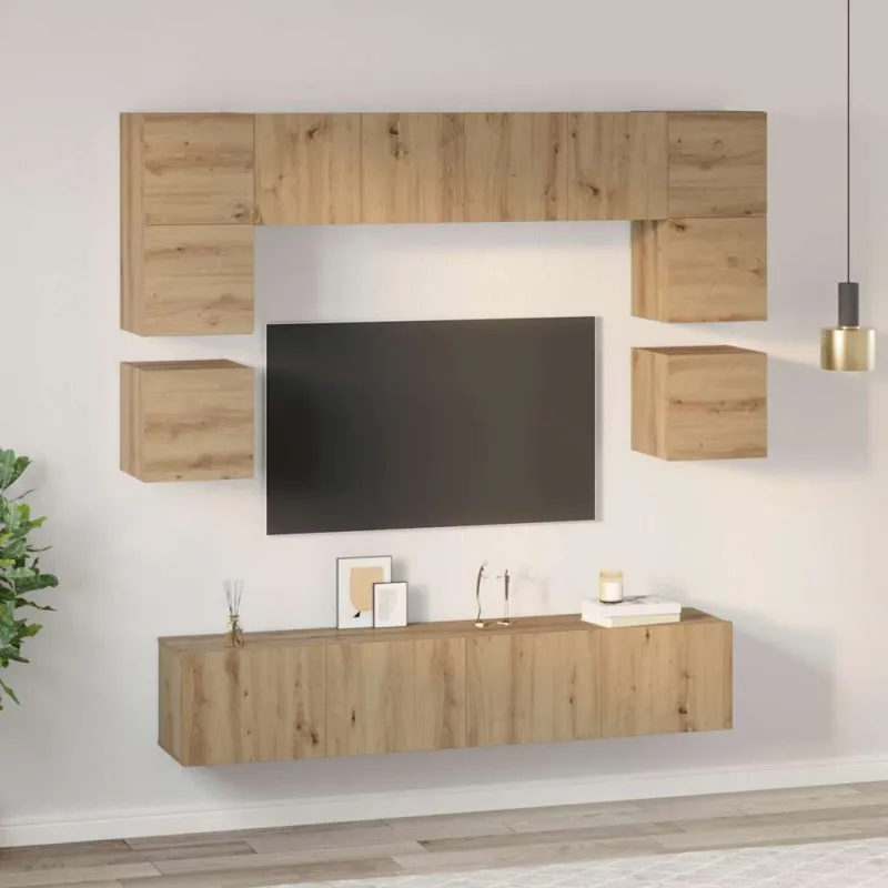 TV spintelių komplektas 8 pcs Amatininkų ąžuolas