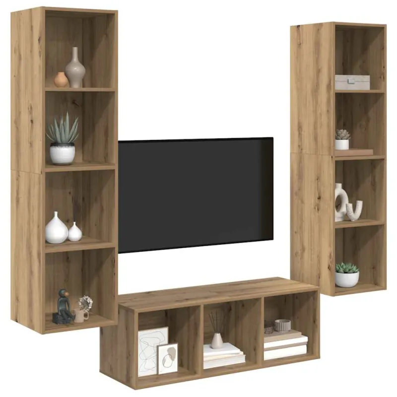TV spintelių komplektas 3 pcs Amatininkų ąžuolas