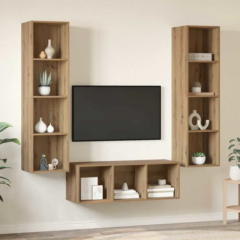 TV spintelių komplektas 3 pcs Amatininkų ąžuolas