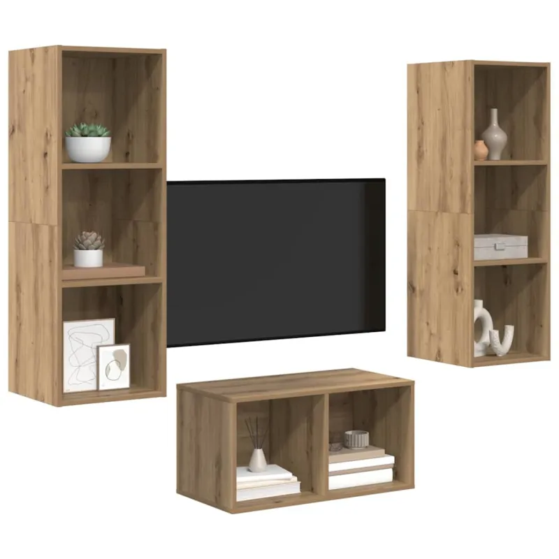 TV spintelių komplektas Amatininkų ąžuolas 37 x 37 x 107 cm