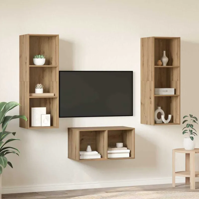 TV spintelių komplektas Amatininkų ąžuolas 37 x 37 x 107 cm