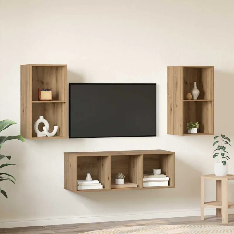 TV spintelių komplektas 3 pcs Amatininkų ąžuolas