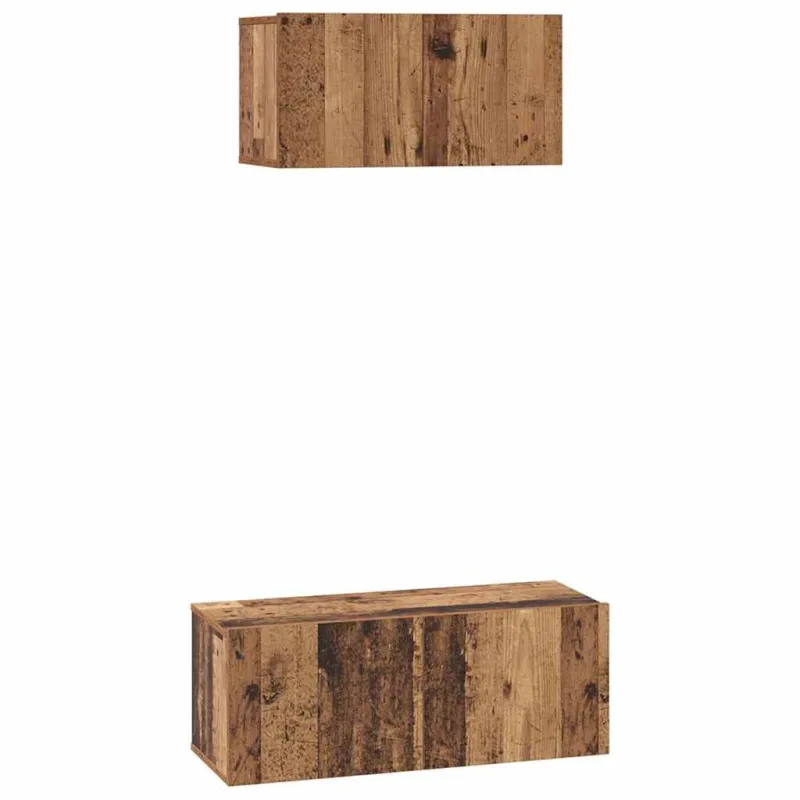 TV spintelių komplektas 2 pcs Senovinis medis Apdirbta mediena