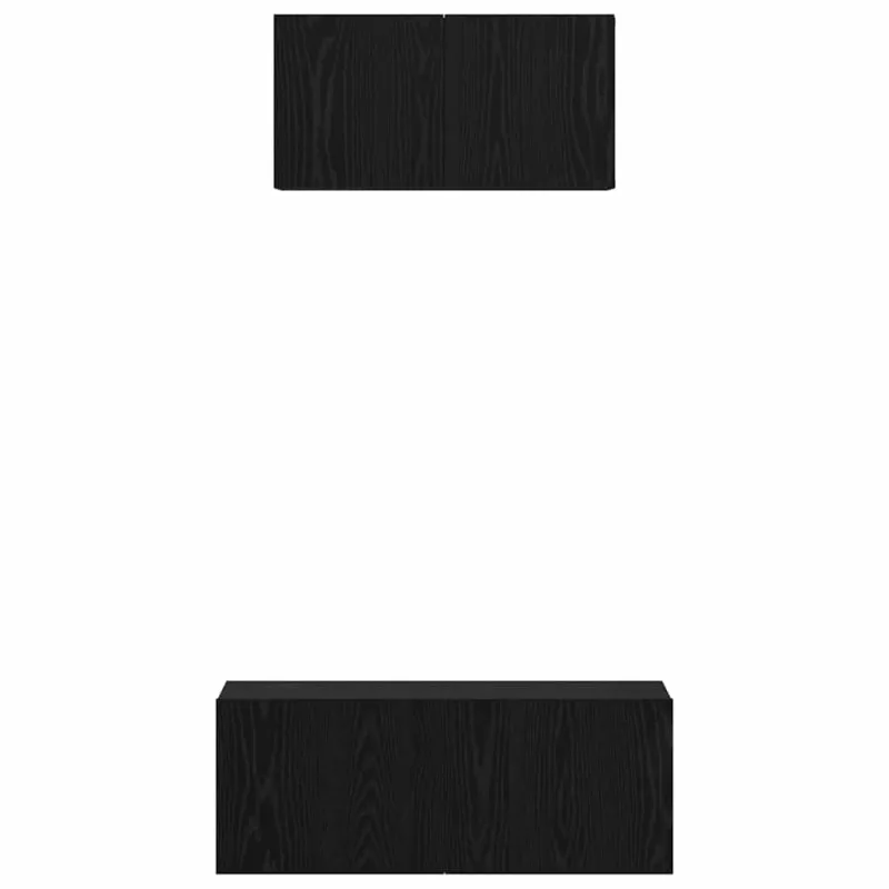 TV spintelių komplektas 2 pcs Juodas ąžuolas Apdirbta mediena