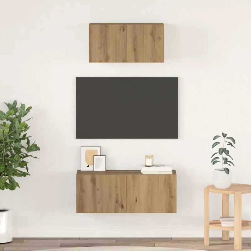 TV spintelių komplektas 2 pcs Amatininkų ąžuolas