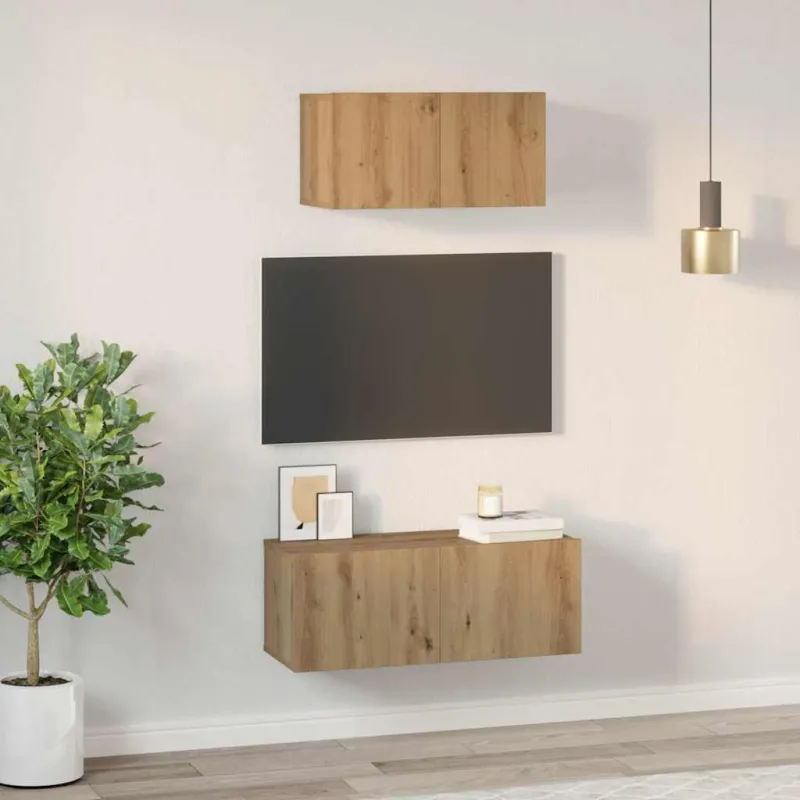 TV spintelių komplektas 2 pcs Amatininkų ąžuolas