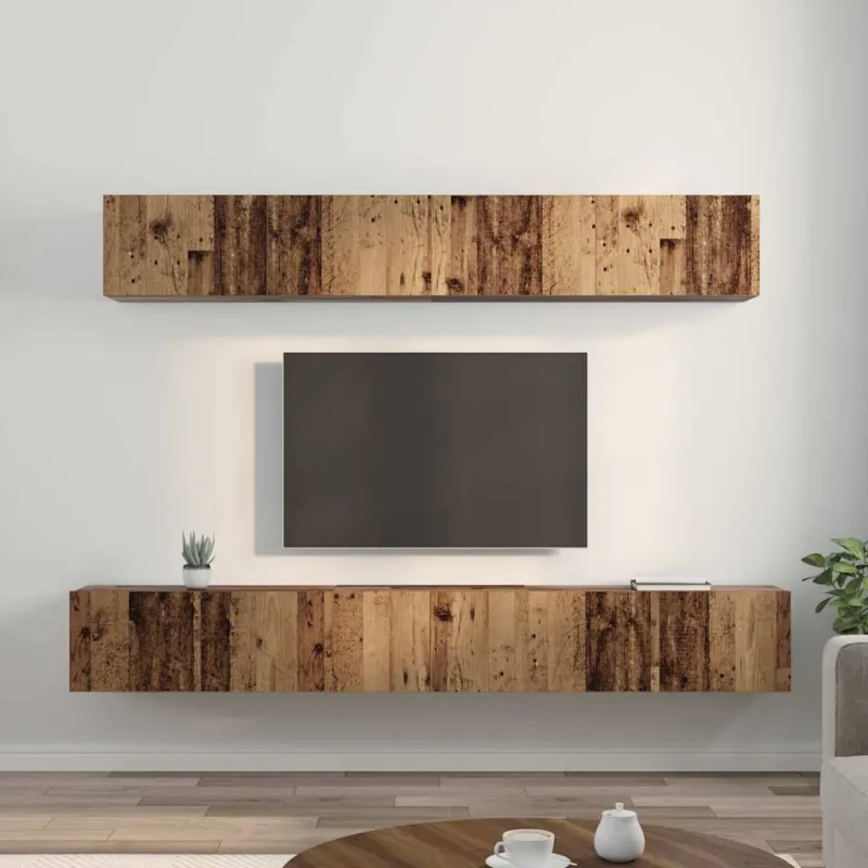 TV spintelių komplektas 5 pcs Senovinis medis Apdirbta mediena