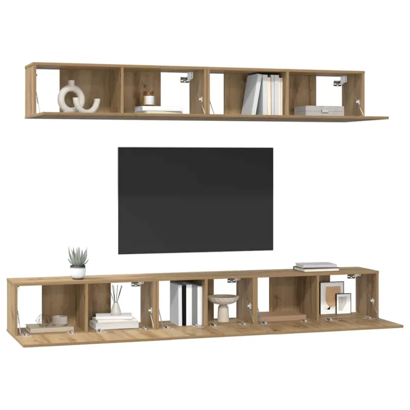 TV spintelių komplektas 5 pcs Amatininkų ąžuolas