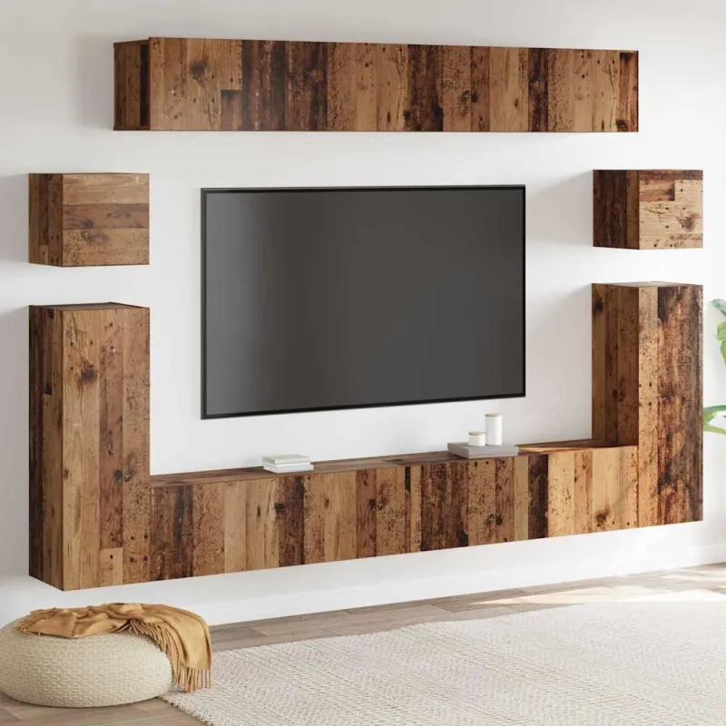 TV vienetai 4 pcs Senovinis medis Apdirbta mediena