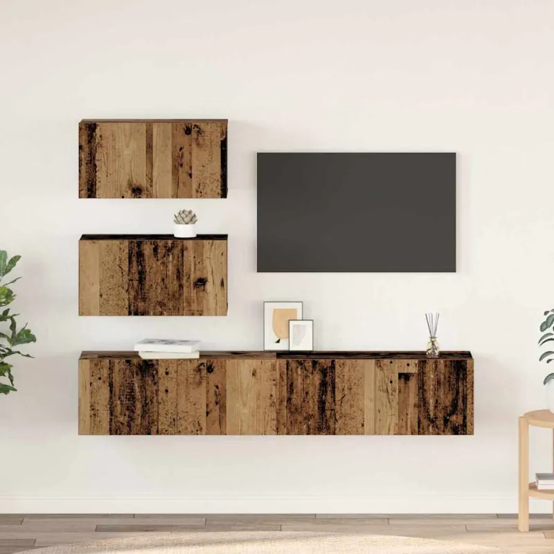 TV spintelių komplektas 4 pcs Sendintos medienos