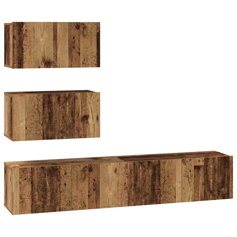 TV spintelių komplektas 4 pcs Sendintos medienos