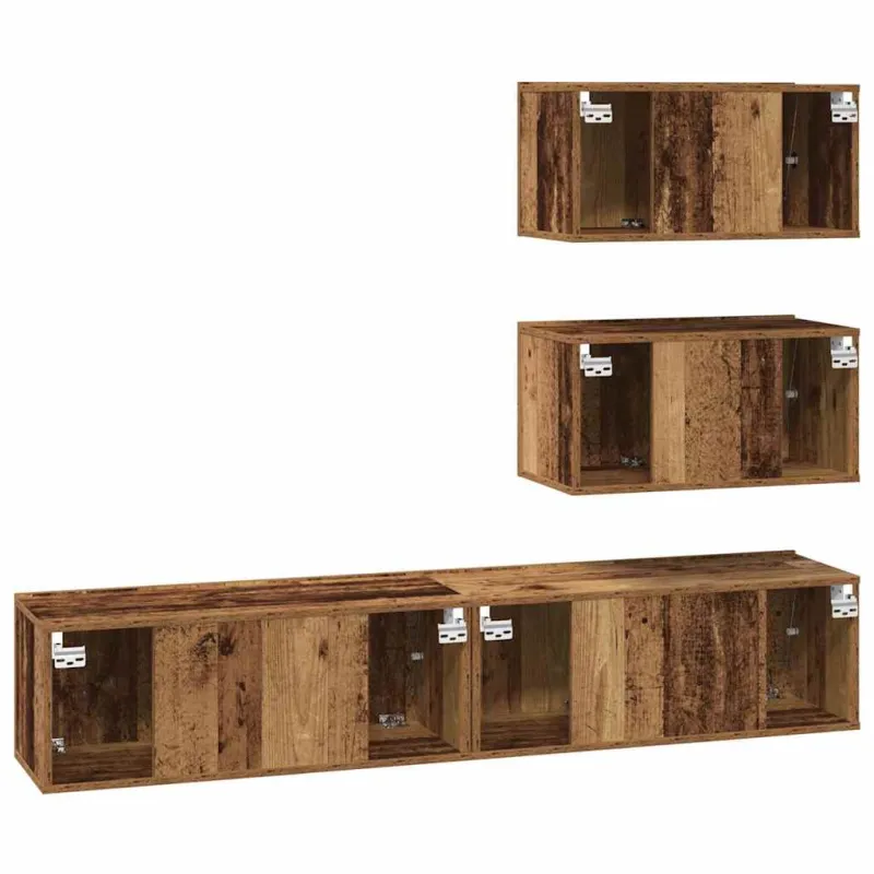 TV spintelių komplektas 4 pcs Sendintos medienos