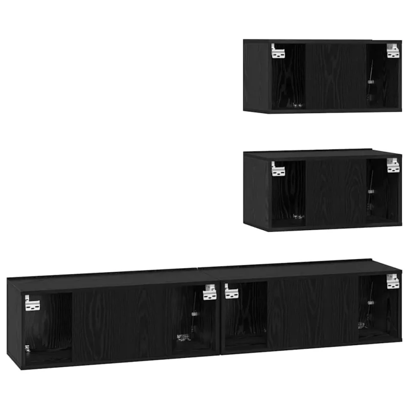 TV spintelių komplektas 4 pcs Juodojo ąžuolo Apdirbta mediena