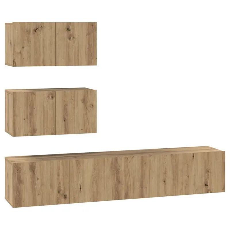 TV spintelių komplektas 4 pcs Artisano ąžuolo Apdirbta mediena