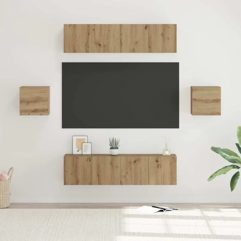 TV spintelių komplektas 6 pcs Amatininkų ąžuolas