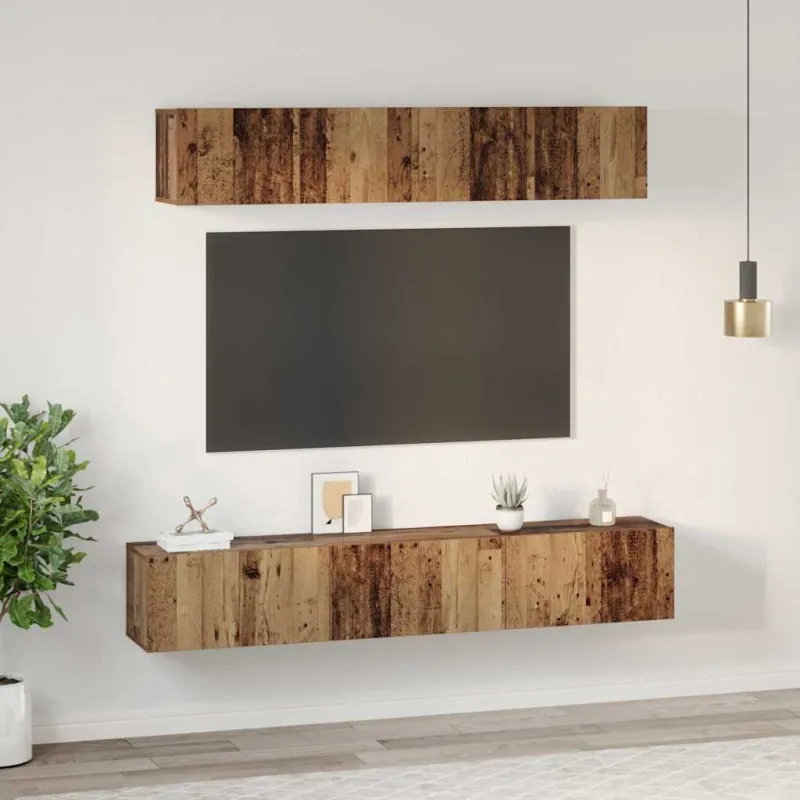 TV spintelių komplektas 5 pcs Senovinis medis Apdirbta mediena