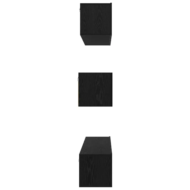 TV spintelių komplektas 7 pcs Juodas ąžuolas Apdirbta mediena