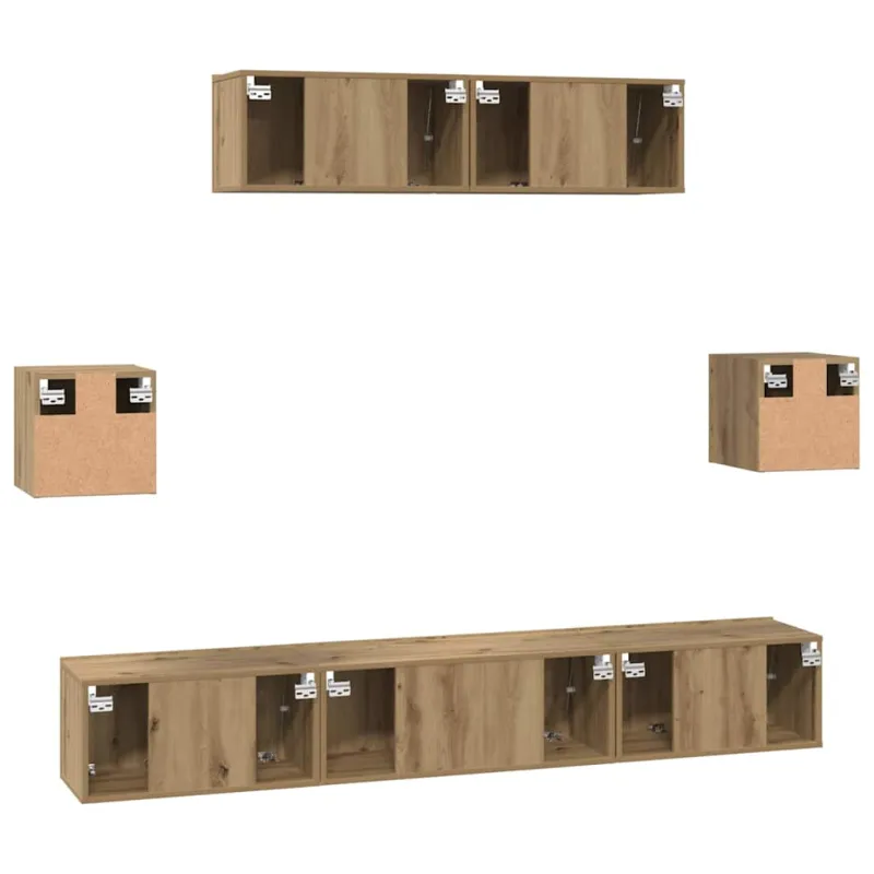 TV spintelių komplektas 7 pcs Amatininkų ąžuolas