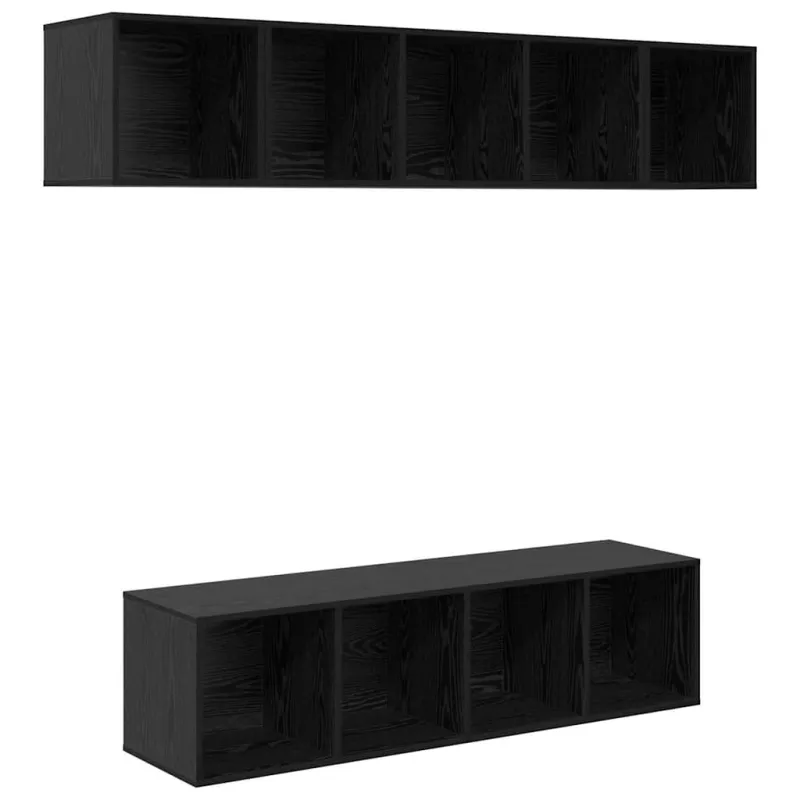 TV spintelių komplektas 4 pcs Juodas ąžuolas Apdirbta mediena