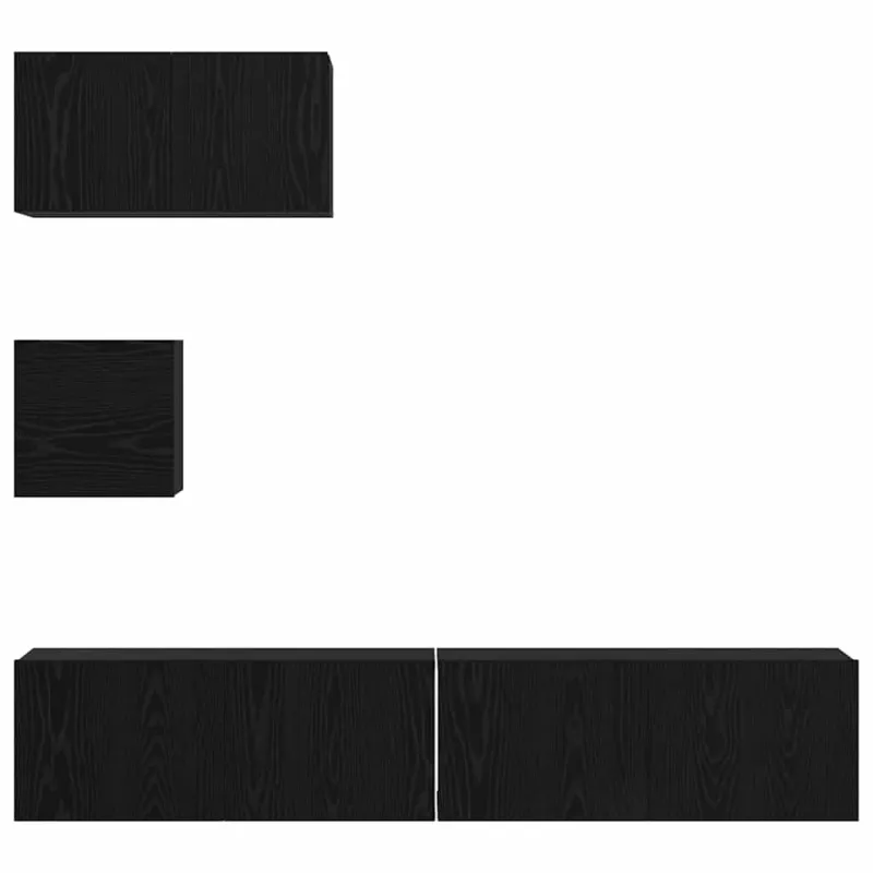 TV spintelių komplektas 4 pcs Juodas ąžuolas Apdirbta mediena
